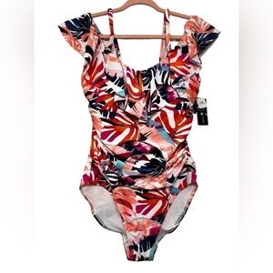 Island Escape La Flor Print 1 Piece Swimsuit 12
